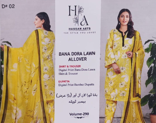 Bana Dora Lawn Allover by Hassan Arts