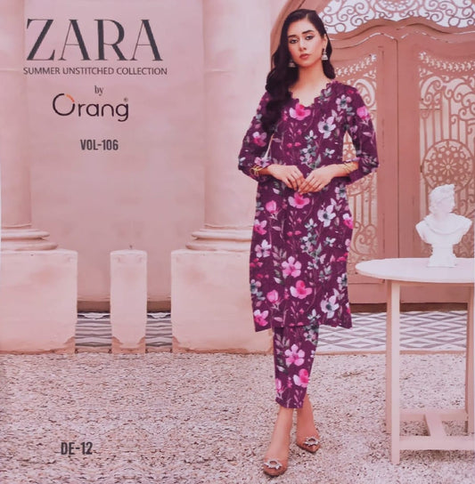 Zara Summer unstitched collection by ORANG